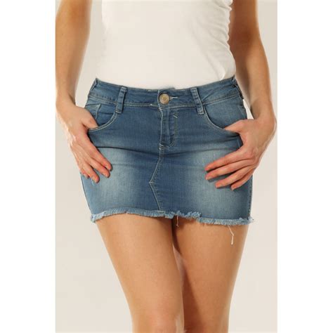 Frayed Denim Mini Skirt 